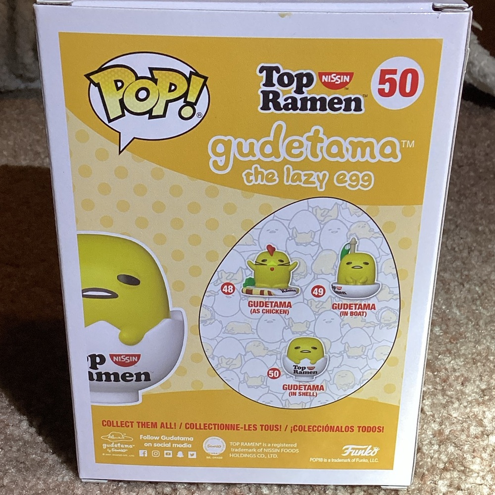 Funko Pop Gudetama Top Ramen Yellow and White Vinyl Figure #50 - Picture 3 of 4